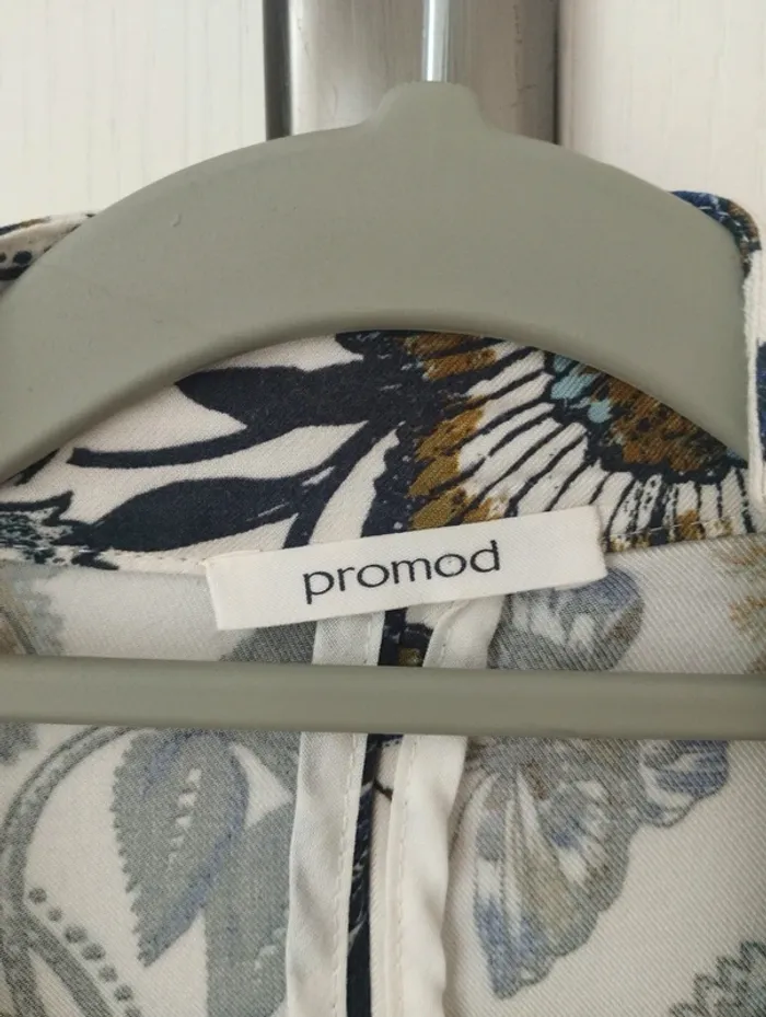 Veste gilet blanc fleuri Promod S - photo numéro 5
