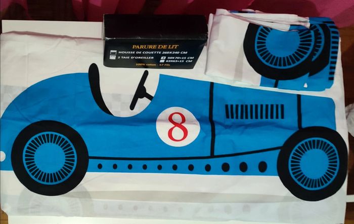 Parure de lit double 100 % coton, 240 x 260 cm