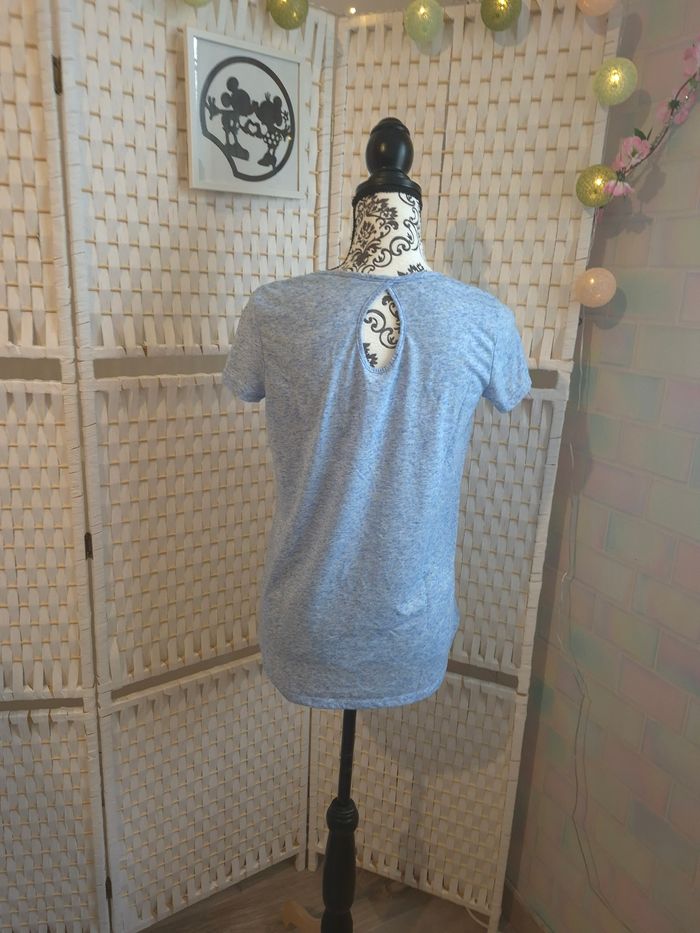 Joli T-shirt bleu chiné papillons sequins C&A fille 170/176 14/ 16 ans - photo numéro 6