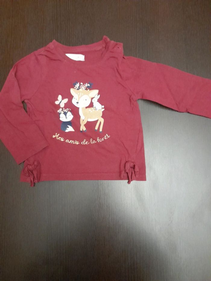 T-shirt 23 mois 86 cm bordeaux