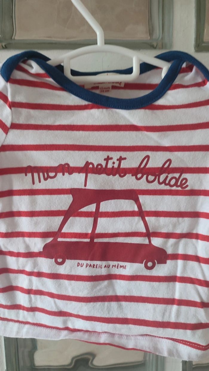 Tee-shirt 12 mois du pareil au même - photo numéro 2