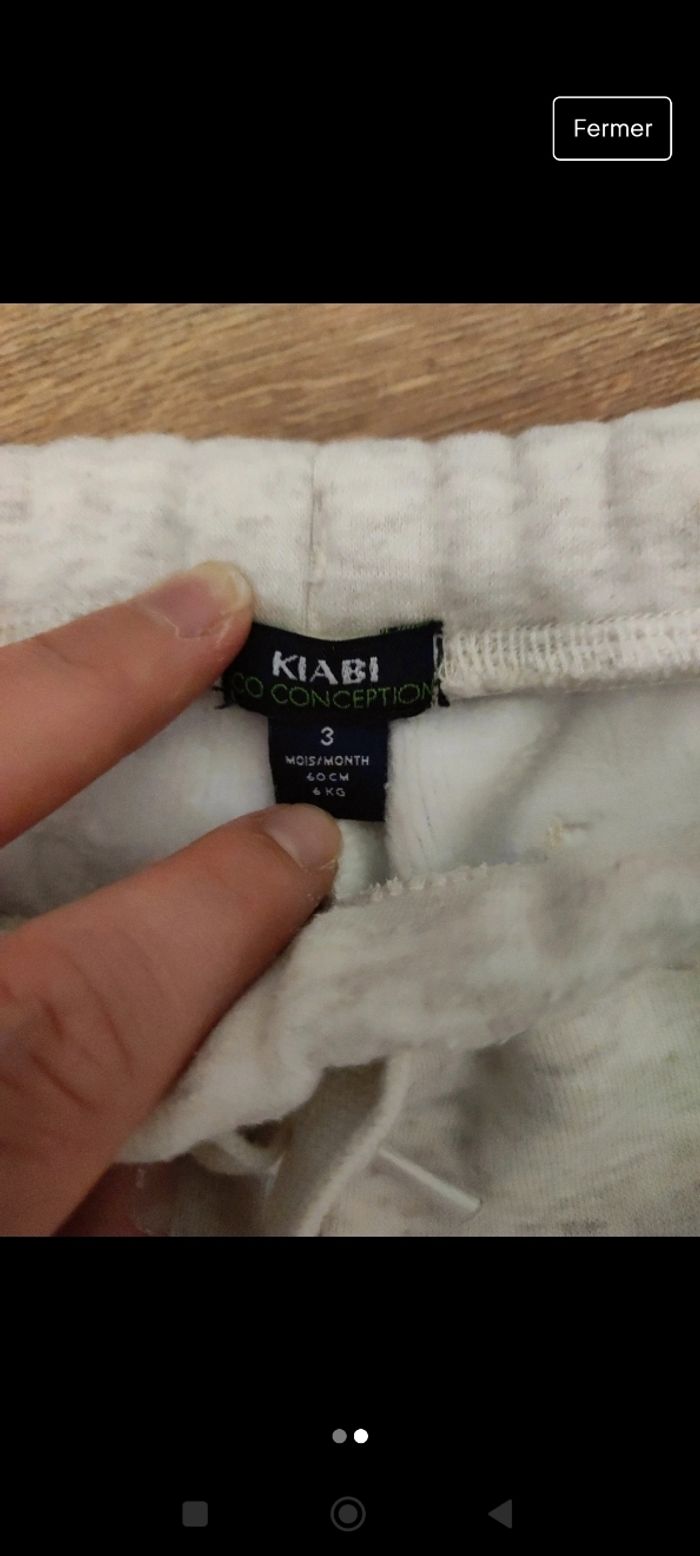 Pantalon crème chaud Kiabi 3 mois - photo numéro 2