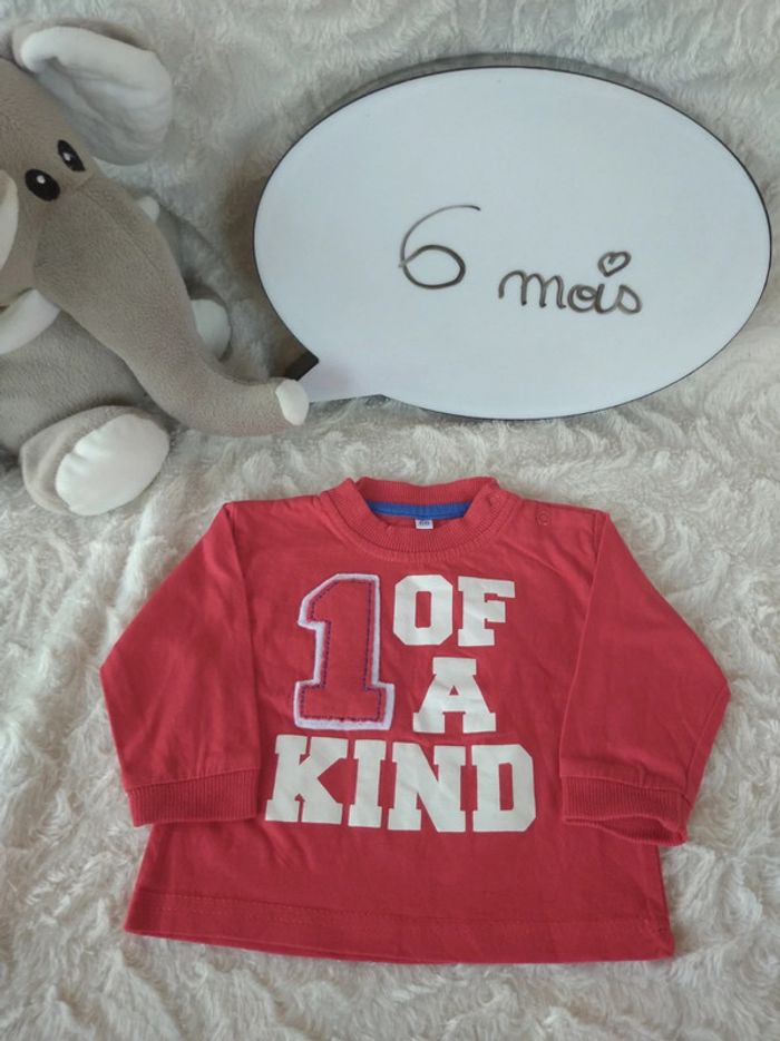 Tee shirt chemise manches longues Garçon 6 mois 1 of a kind Zeeman 100% coton