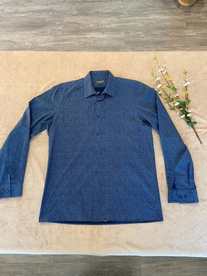 Chemise manches longues motif fleuri homme L