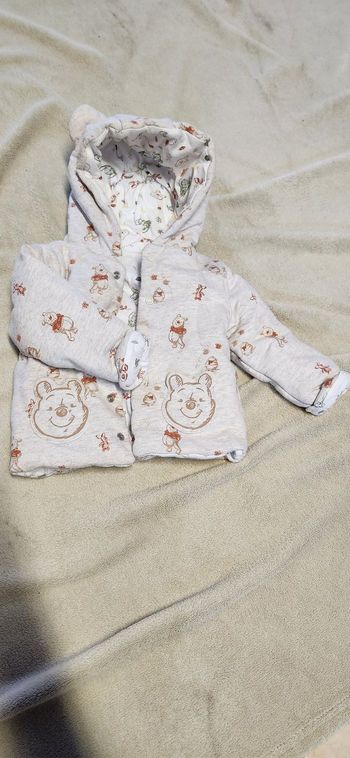 Gilet gris clair motifs personnages Winnie l'ourson  avec capuche taille 9-12 mois