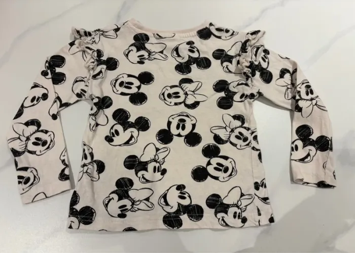 T-shirt manches longues rose/noir Minnie Disney Mickey and Friends 98-104 cm - photo numéro 4