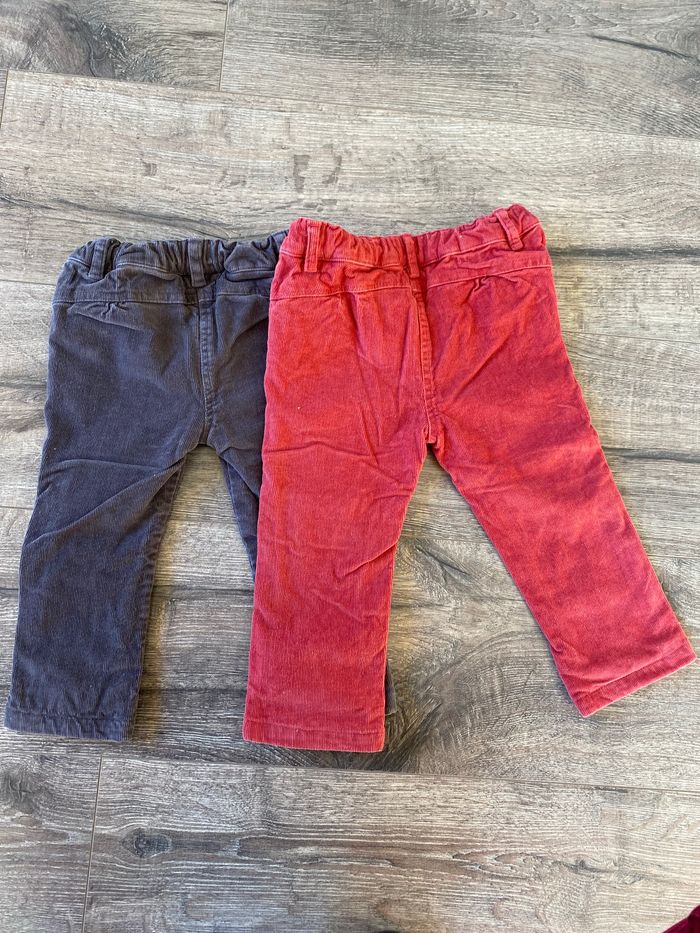 Lot de 2 pantalons velours vertbaudet 12 mois - photo numéro 2