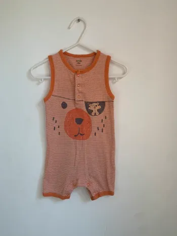 Barboteuse rayée orange – Kiabi – 18 mois