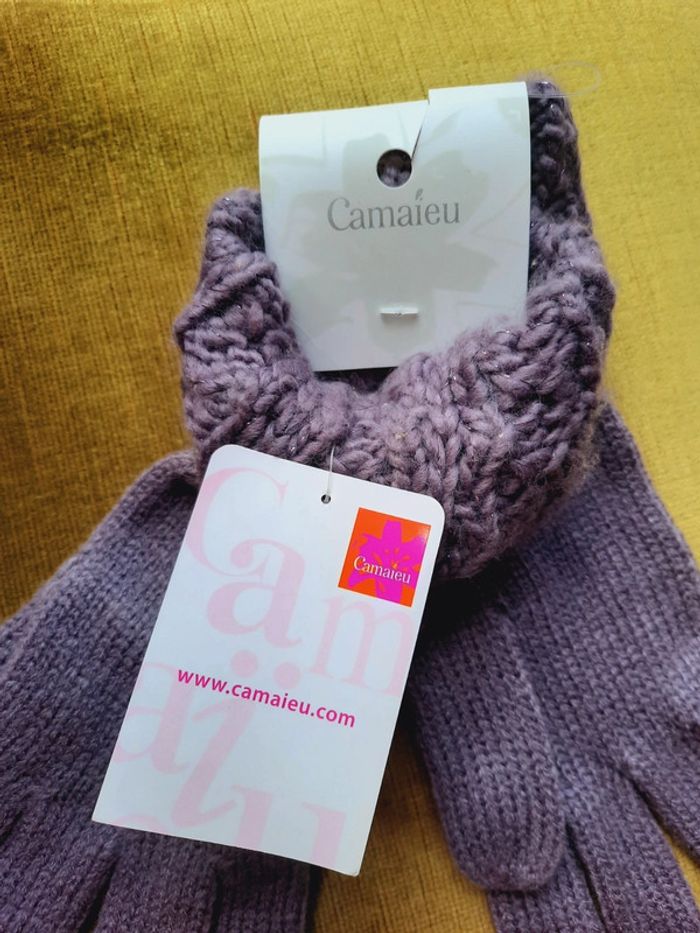 Gants hiver violets Camaïeu - photo numéro 3
