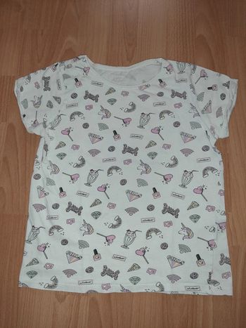 Tshirt MC blanc imprimé T 10-11 ans