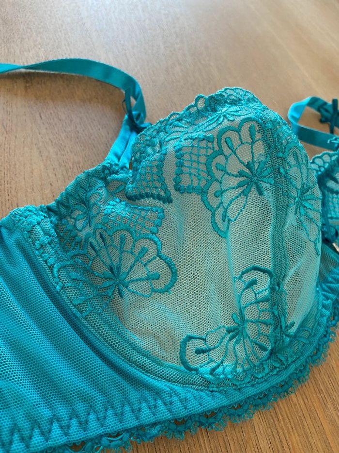Soutien-gorge dentelle turquoise Antinea 90D - photo numéro 12