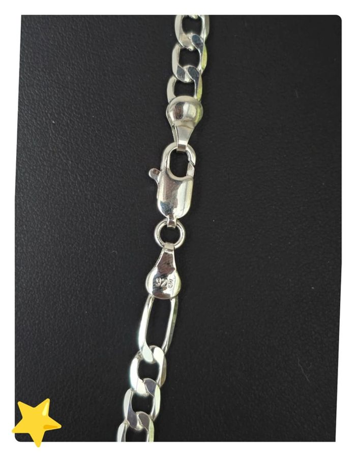 Collier maille figaro 6mm 60cm plaquage argent - photo numéro 4