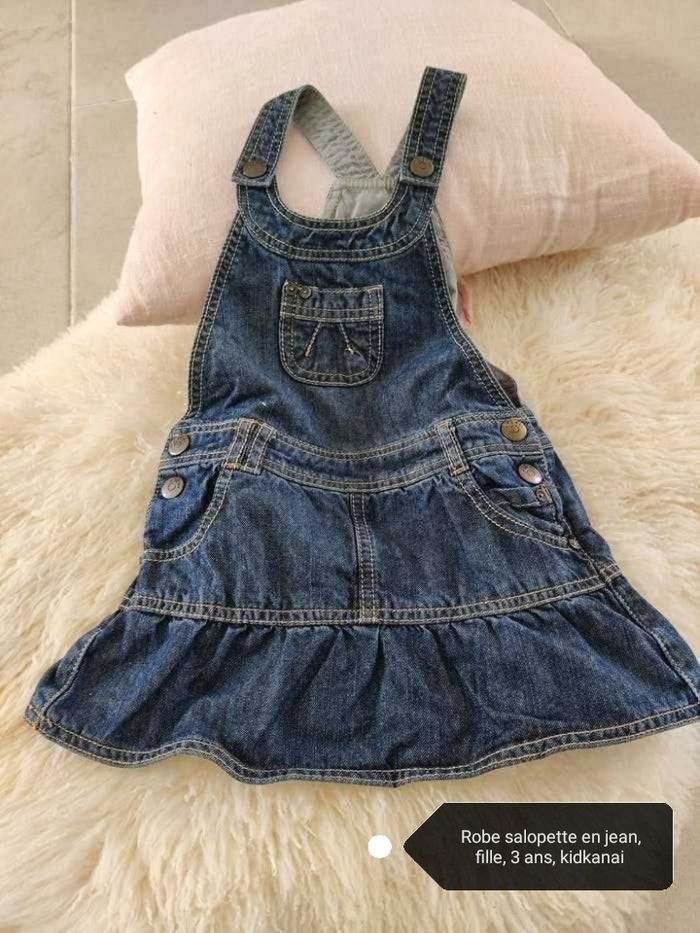 Robe salopette jeans 3 ans - photo numéro 4