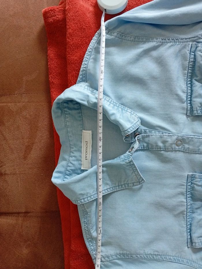 Promod - Robe chemise fluide taille 38 | bleu clair - printemps été - photo numéro 4