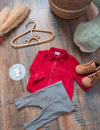 Sur chemise en velours  3 mois