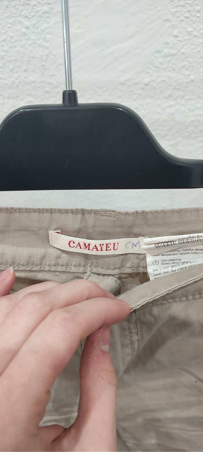 Short beige en coton Camaïeu - Taille 40 - photo numéro 5