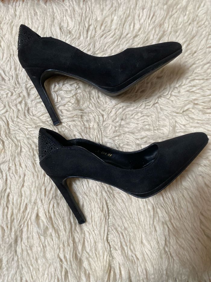 Chaussures à talons aiguilles daim strass noir 37 Bestelle - photo numéro 2