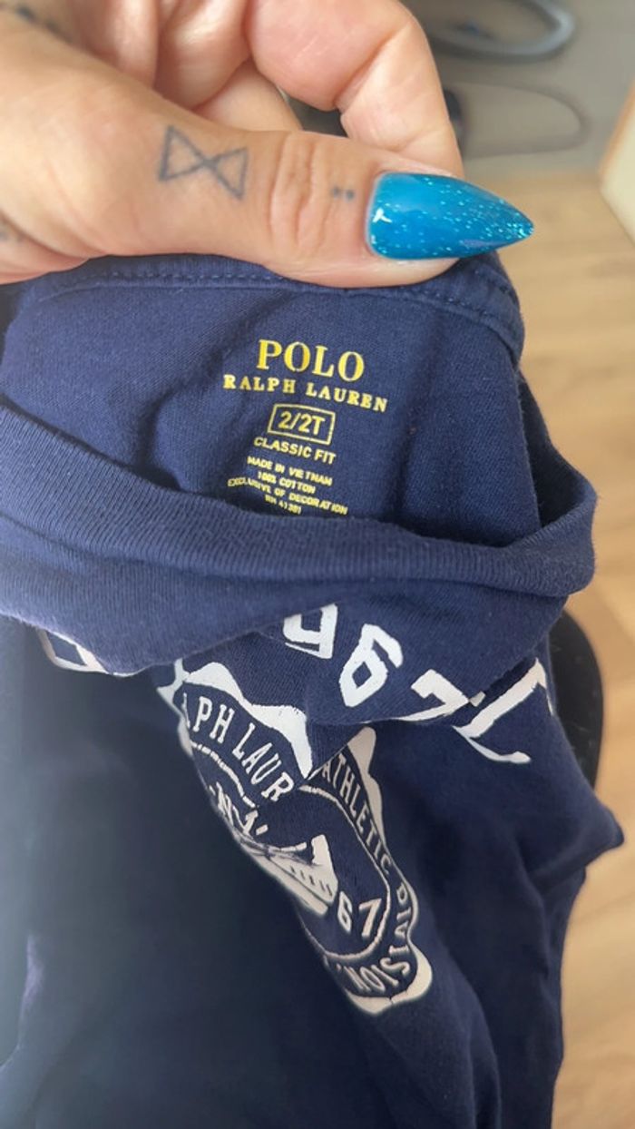 Tee-shirts Ralph Lauren marine 2 ans - photo numéro 3