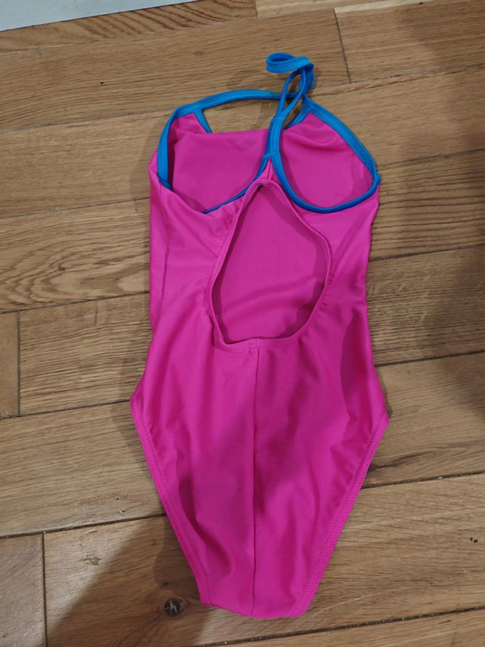 Maillot de bain Arena fille rose & bleu Taille 7 ans 👧 1 pièce dos nageur - photo numéro 3