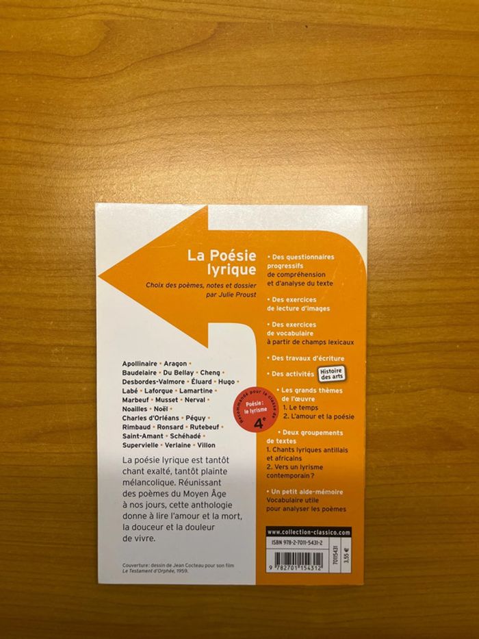 La poésie lyrique Classico Collèges - photo numéro 2