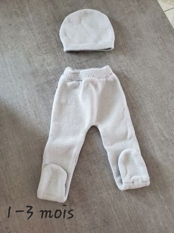 Pantalon et bonnet assortis 1 à 3 mois