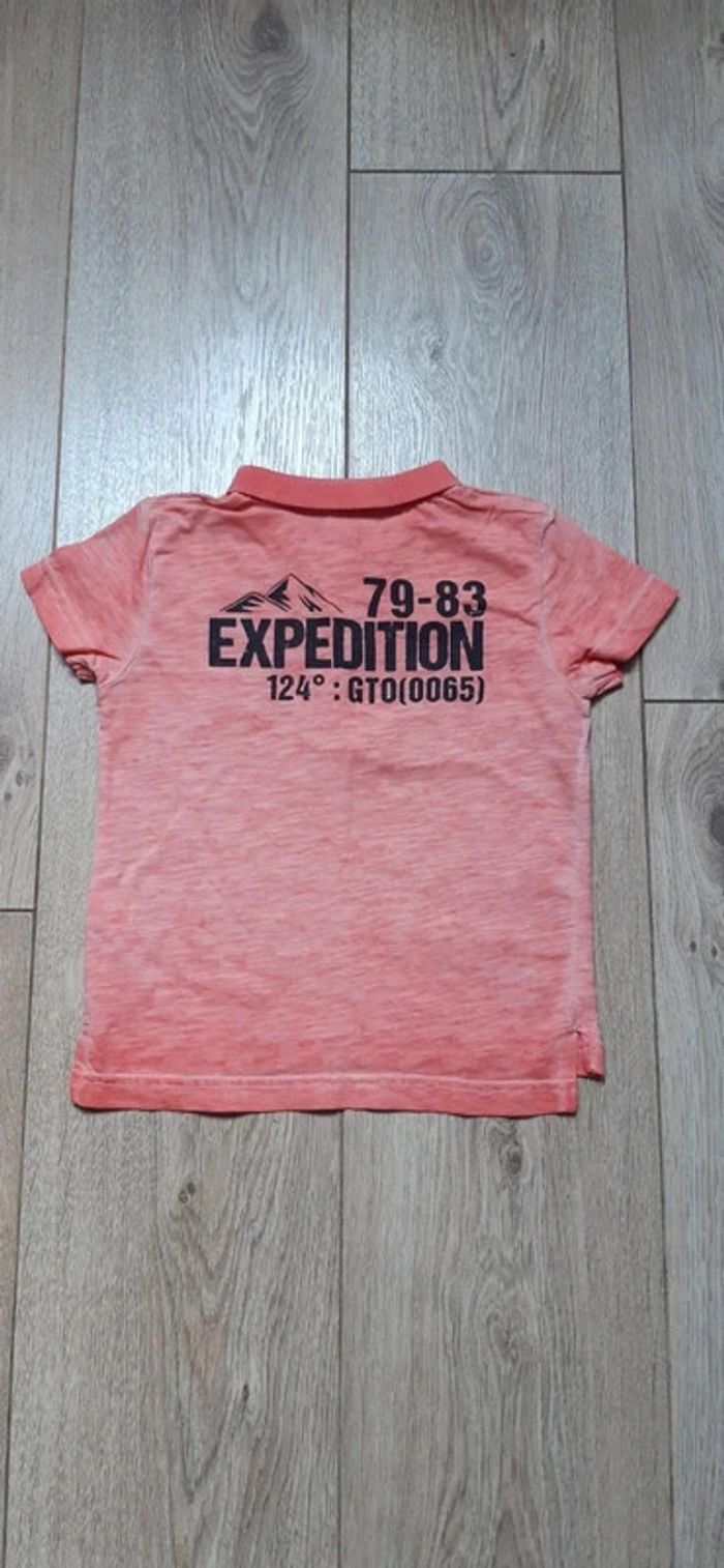 Tee-shirt "polo" tape à l'oeil orange 3 ans en très bon état - photo numéro 2