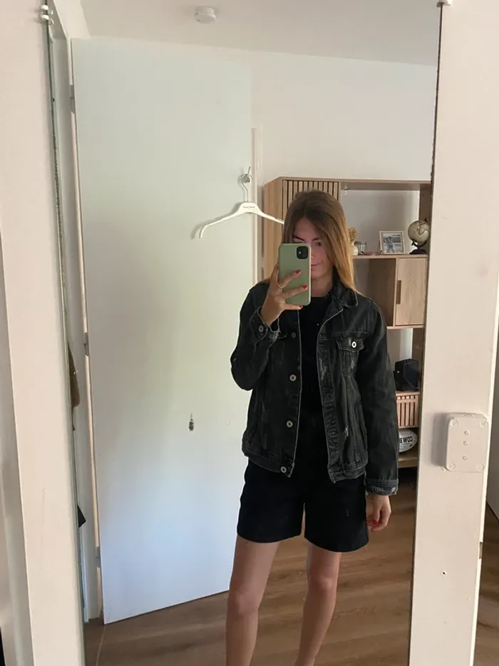 Veste en jean noir - Zara