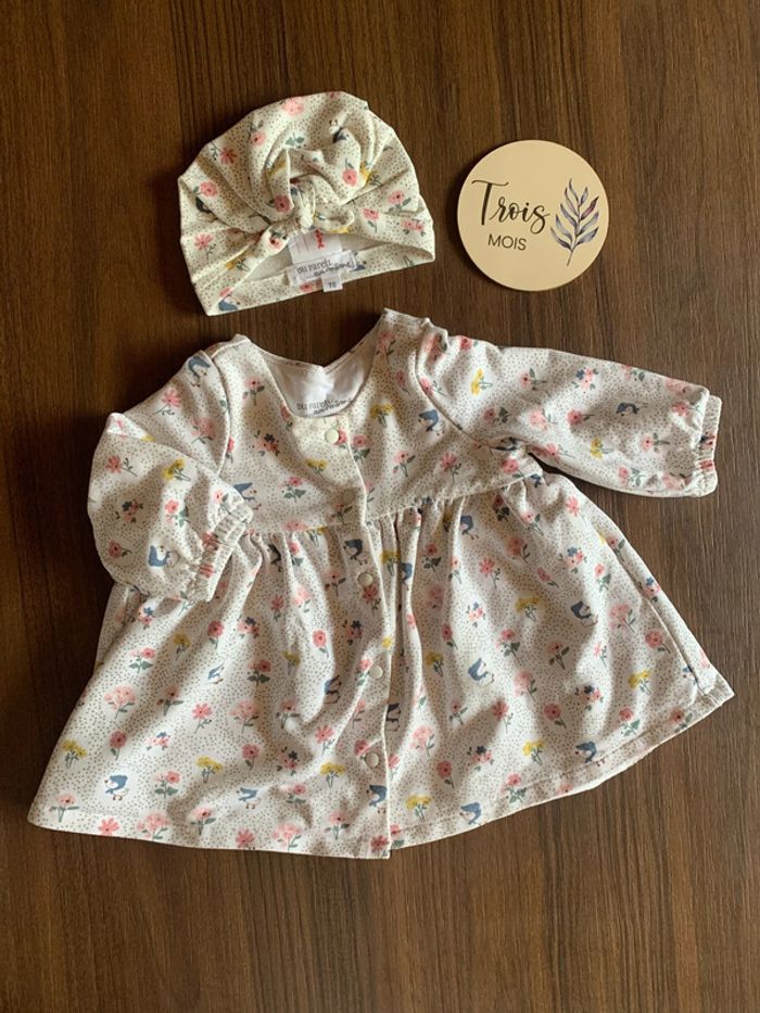 Robe et bonnet du Pareil au Même 3 mois