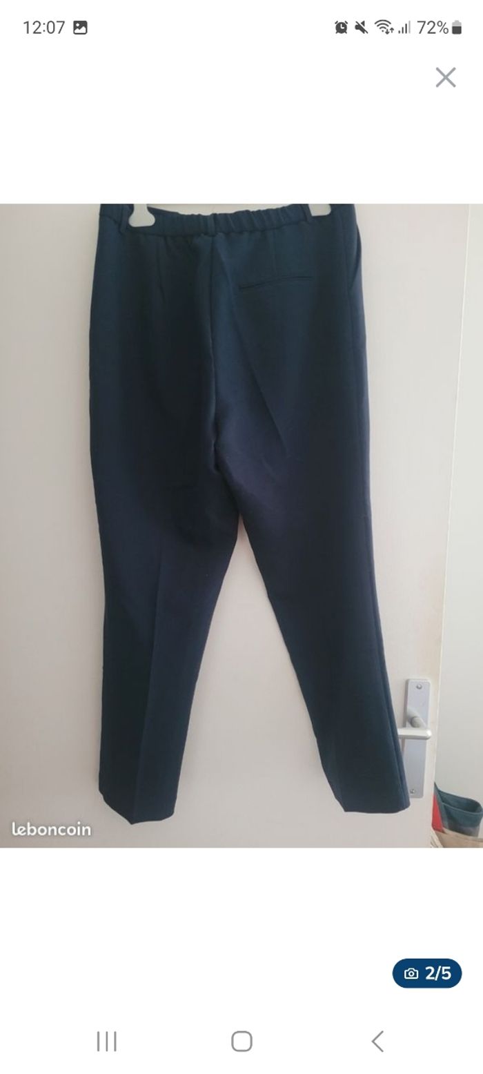 Pantalon coupe droite cigarette bleu marine-Taille XXL(44)Kiabi - photo numéro 2
