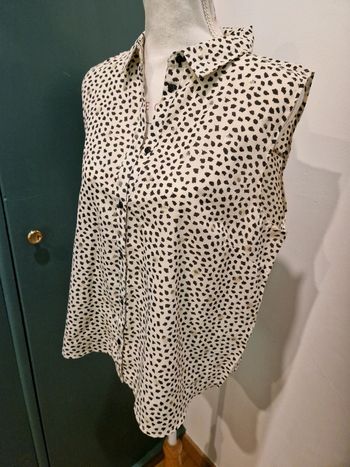 Blouse crème et noire_T.XL