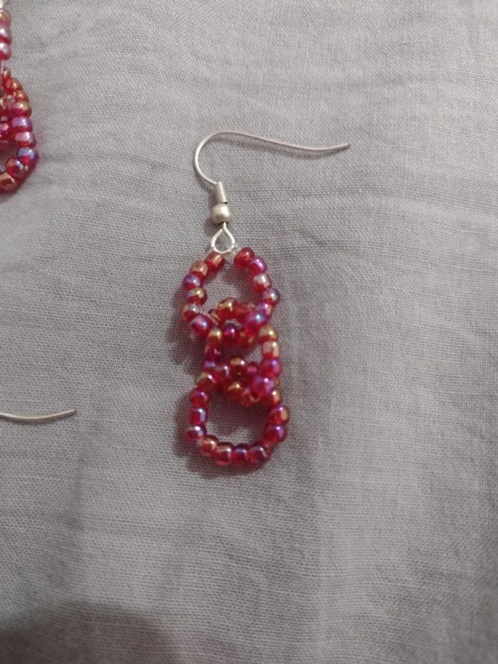 Lot de 3 paires de boucles d'oreilles fait main - photo numéro 4