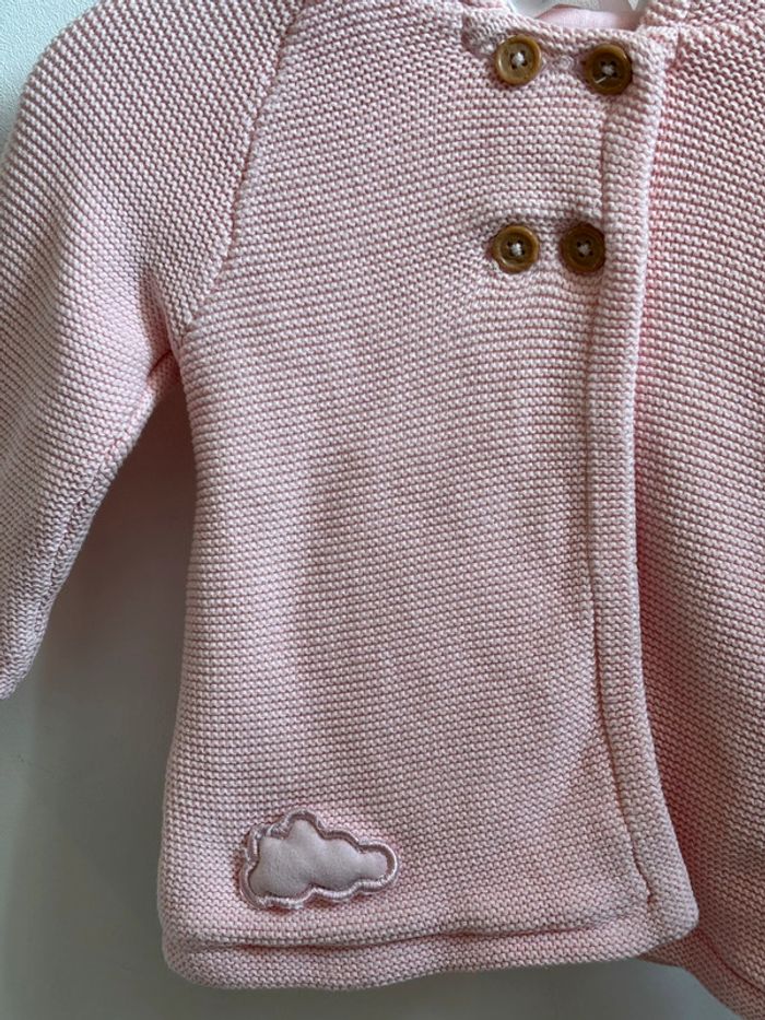 Veste tricot rose 6 mois - photo numéro 3