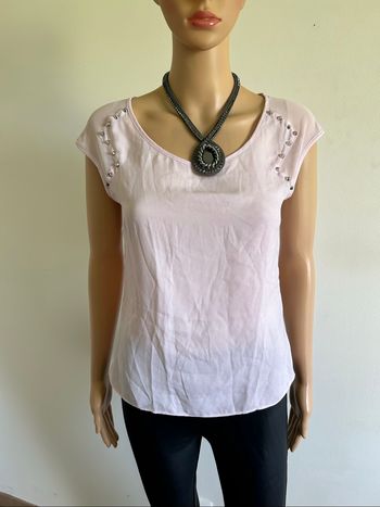 Blouse rose claire à manches courtes Morgan taille 36 TBE