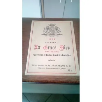 étiquette de Vin château la grâce dieu saint Émilion grand cru 1970 neuve -