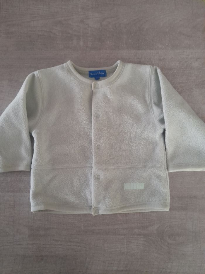 Gilet vert clair Bout'chou garçon 18 mois