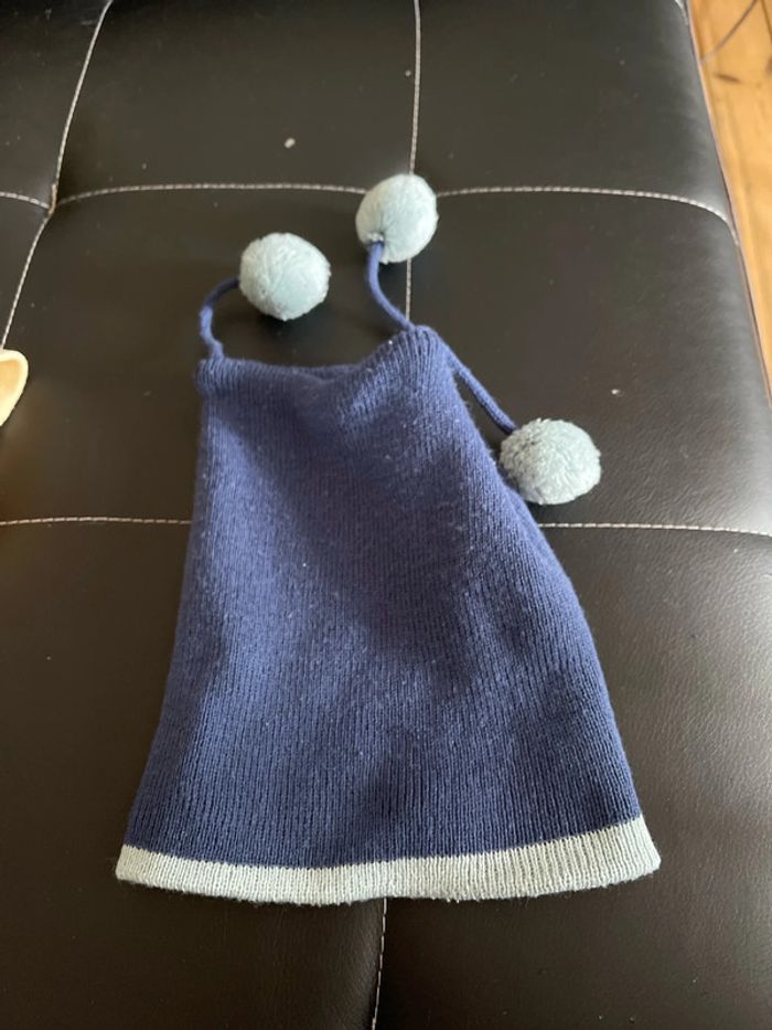 Bonnet à pompon, taille unique