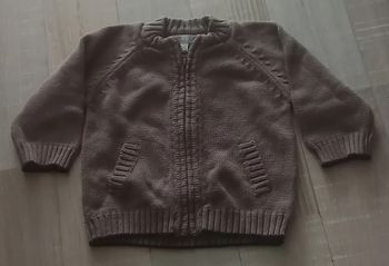 Gilet à zip marron taille 6 mois