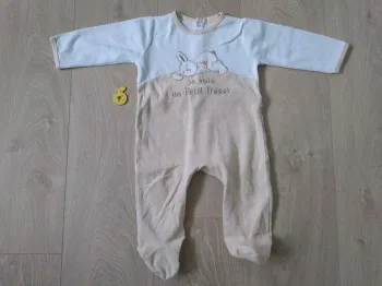 Pyjama velours mixte Gémo lapin 6 mois