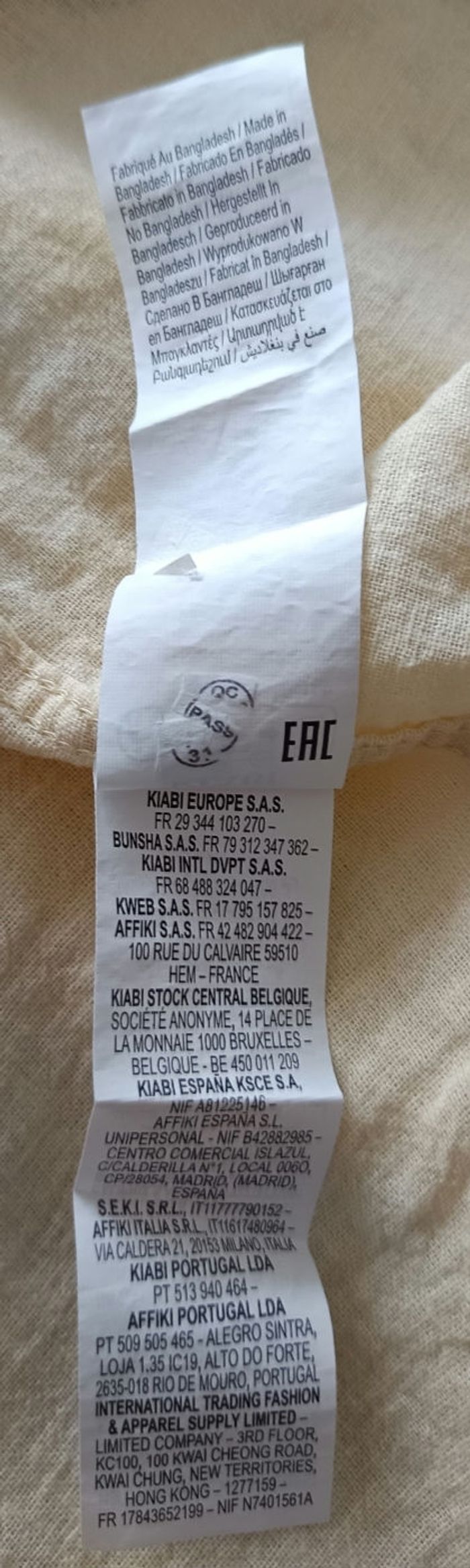 Chemise manches longues col mao lin/coton taille S - photo numéro 7