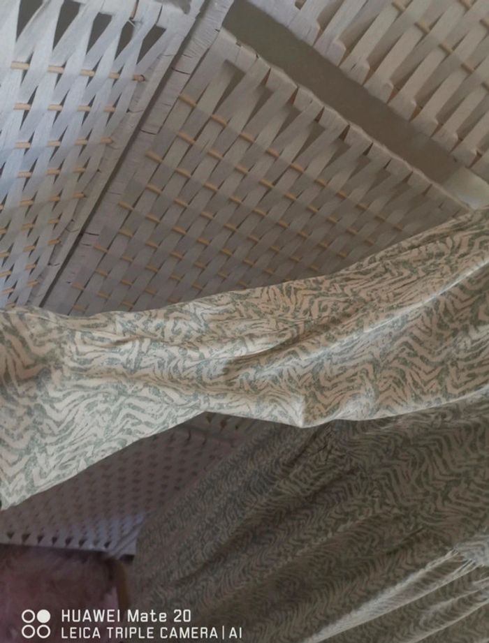 💕Jolie Robe trapèze Etam Motifs fantaisie vert pâle et écru - femme Taille 38 (M)💕 - photo numéro 7