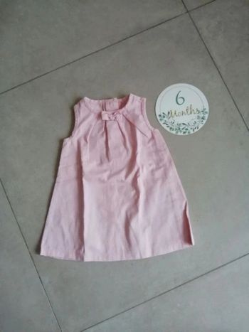 Robe droite rose 6 mois coton