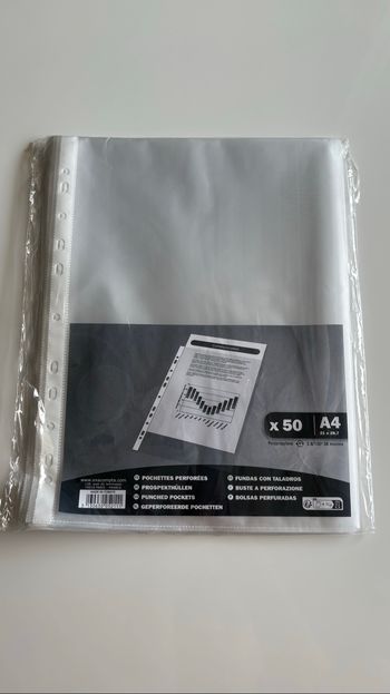 50 pochettes perforées