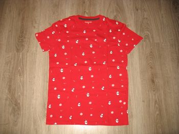 TEE SHIRT MC ROUGE MOTIFS NOËL "IN-EXTENSO" - TAILLE S - n°04