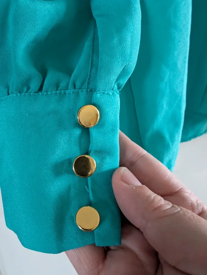 Blouse bleue turquoise - photo numéro 3