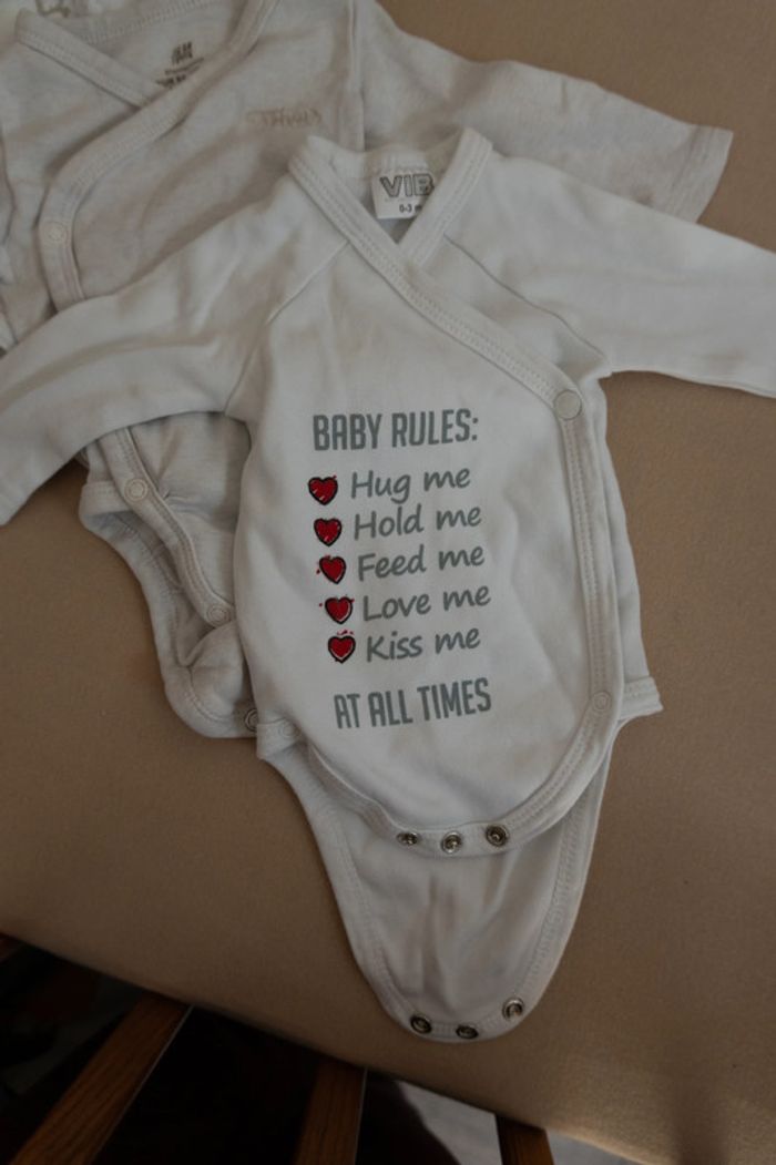 lot bodies body 1 mois divers blanc manche longue - photo numéro 6