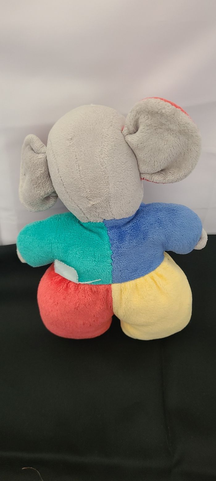 doudou souris vintage oreilles rouge , jaune rouge vert bleu - photo numéro 3