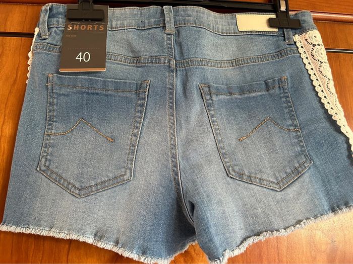 Short en jeans dentelle 40 Clockhouse - photo numéro 3