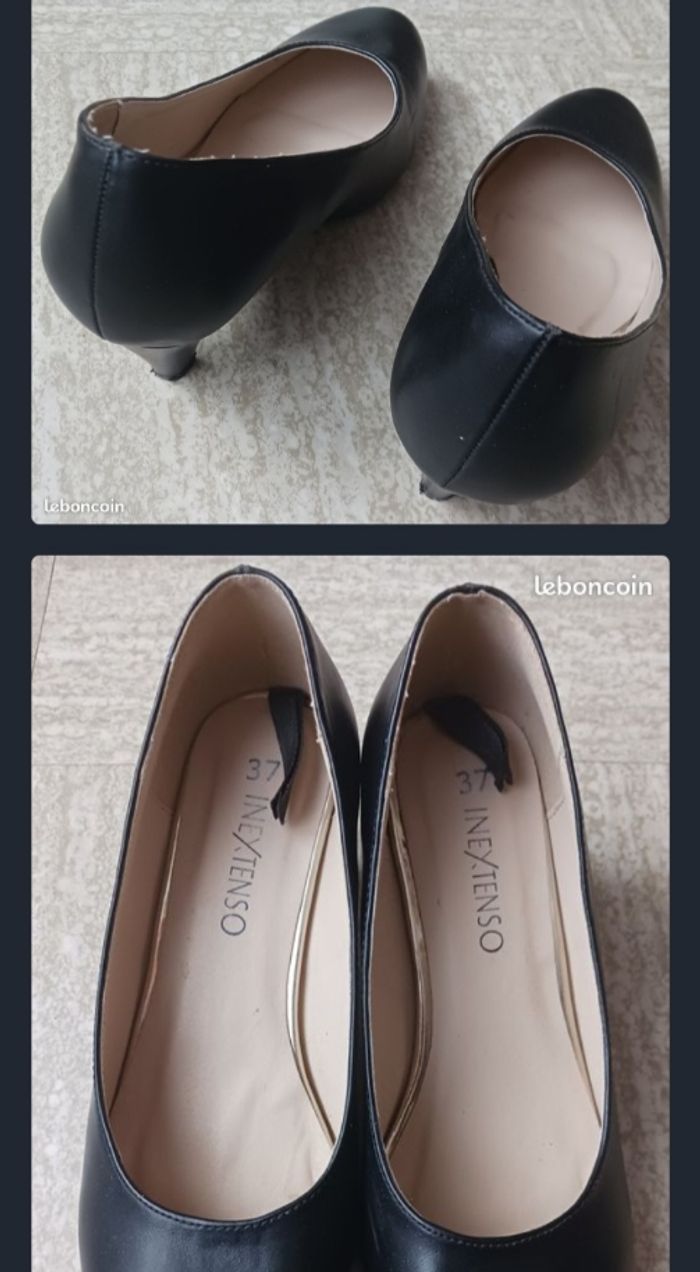 Escarpins, couleur noir, faux cuir - photo numéro 2