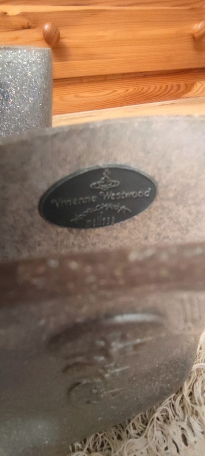 Bottines de pluie caoutchouc gris pailleté Vivienne Westwood x Melissa - photo numéro 5
