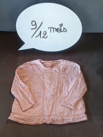 Blouse tunique chemise manches longues Fille 9/12 mois Zara